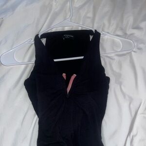 Naked Wardrobe Black Plunge V Neck Fitted Tank Bodysuit